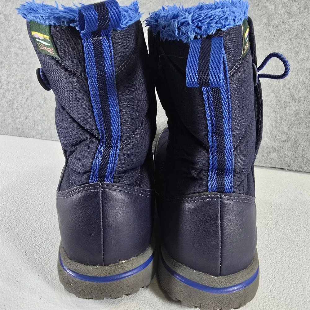 LL Bean Kids Ultralight Primaloft Snow Boots Navy Blue Size 4 505698